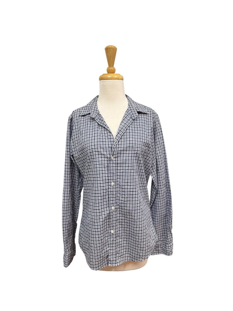 Frank & Eileen Barry Button Down Shirt Size L Large Blue Plaid